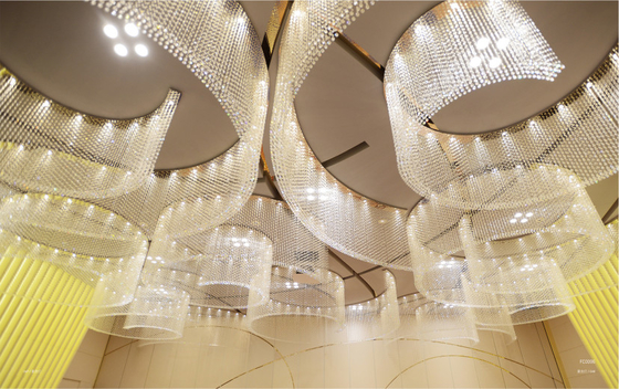 Customized K9 Crystal Chandelier for Hotels Banquet Halls Large Round Oval Shape Flush Mount with Project Installation Service