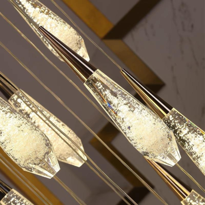 Modern LED 36-Lights Chandelier High Ceiling Hanging Fixture for Entryway Staircase Foyer Hallway Dining Room