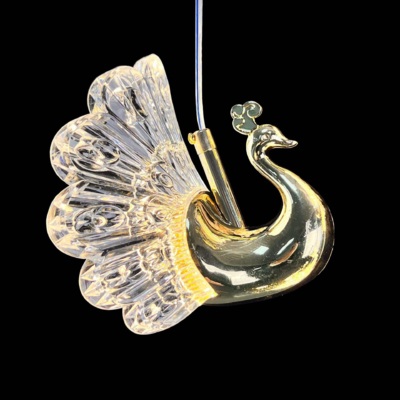 Duplex spiral staircase pick up empty chandelier Peacock wedding LED ceiling lamp chandelier acrylic decorative hanging lights for the stage and hotel