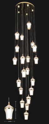 Hotel Decoration Staircase Chandeliers Crystal Dining Room Glass Multi-Heads Staircase Chandelier for Livingroom