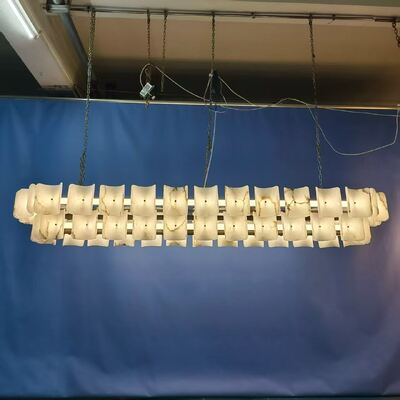 High Brightness Hotel Home Villa LED Pendant Lamp Alabaster Pendant Light Modern Minimalist Style Marble Chandelier