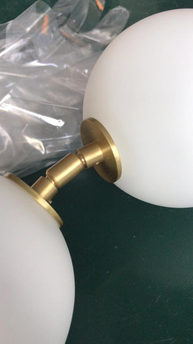 Modern Golden Chandelier decoração de casa quarto sala de estar LED anel vidro pérola lâmpada pendente 4