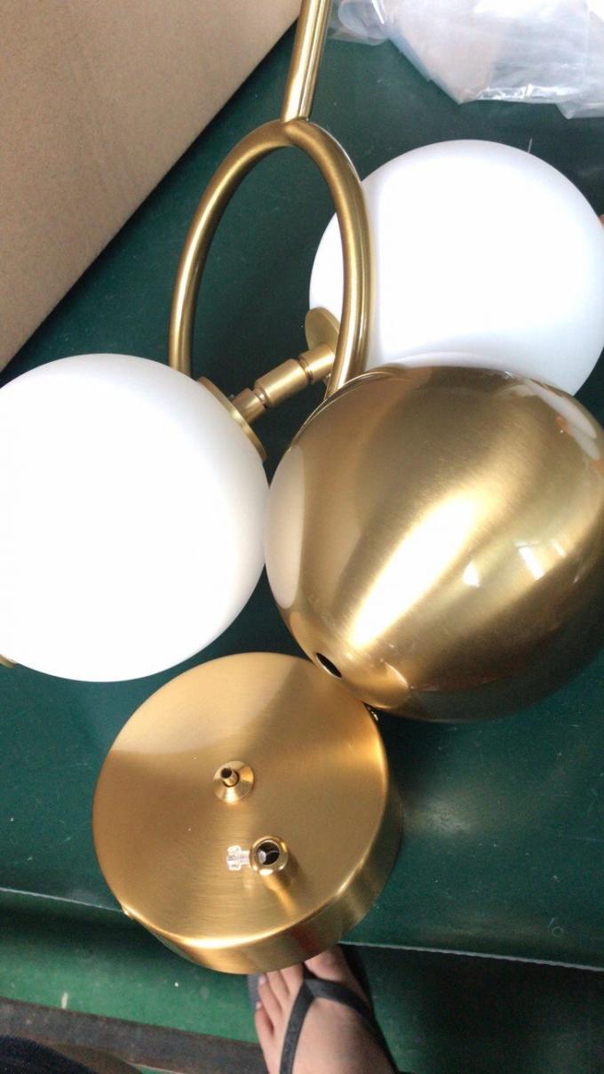 Modern Golden Chandelier decoração de casa quarto sala de estar LED anel vidro pérola lâmpada pendente 5