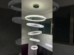 Lâmpada de Pendente Moderna Personalizada Led Cristal Anel Lustreiro