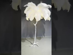 Luxo Luz Moderna Esquina Antiga Decorativa Penas de Avestruz Sombra LED Lâmpadas de Piso
