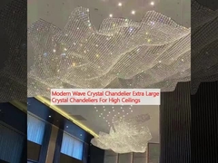 Lâmpadas de cristal de onda moderna extra grandes Lâmpadas de cristal para tetos altos