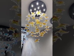 Não padrão personalizado vidrado candelabro de folha de bordo Hotel Banquete Arte Decoração Engenharia Luz