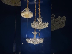 Lâmpada Coroa Lâmpada de cristal Sala de estar brilhante Sala de jantar Villa Hotel Cristal Lustreiro