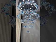 Glaze Art Ocean Theme Glass Fish Chandelier Chandelier criativo decorativo