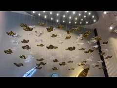 Decoração de interiores Lustreiro Hotel Villa Escada Vidro LED Lâmpada Pendente