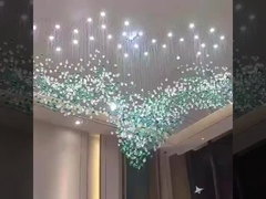 Lobby Crystal Round Shape Custom Chandelier Lâmpada Pendente K9