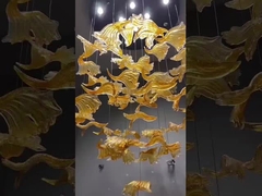 Decoração de interiores Lustreiro Hotel Villa Escada Vidro LED Lâmpada Pendente