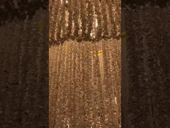 Pendente Lâmpadas Lâmpadas de hotel luxo de ouro lamparina moderna de círculo de cristal