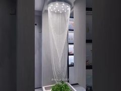 Escalão Luz Lustre Duplex Edifício grande cristal Lustre para sala de estar