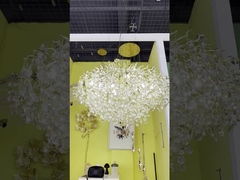 Escada de sala de estar interior Lustreiro de teto alto moderno com luz LED acrílica de alumínio escurecível