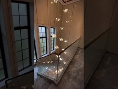 Nordic Light Luxury Silver Mountain Cristal Lustreiro para Villa Duplex Escalão