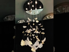 Moderno LED Crystal Wave Large Foyer Lustreiro Luz Custom OEM ODM