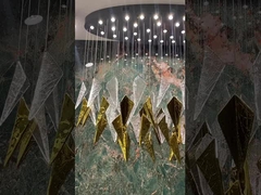 3000K-6500K Temperatura de cor Cristal Lustreiro LED Anel para Hotel Moderno Lobby Escada Villa
