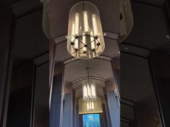 Candelabro de vidro de flores de magnólia branca personalizado para salão de banquetes de hotéis de luxo