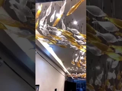 Casa moderna apartamento sala de estar escada de cristal longa lâmpada pendente com três cores de mudança Li