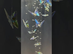 Luxo artístico borboleta vidro teto luz candelabros Para hotel villa restaurante decoração de casamento