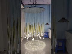 Escalão Lustre giratório LED negro cónico Loft Apartamento Lustre tubo Lustre longo