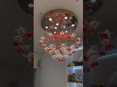 Modern Villa Loft Apartamento Escalão Luz Com Três Cores Mudando Cristal Lustreiro