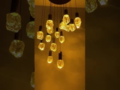Decoração de Hotel Escalinha de Cristal Lâmpada Pendente Com Bola Transparente E Corpo de Cristal