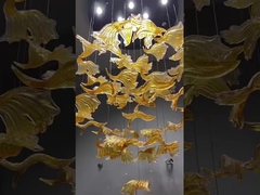 Não padrão personalizado vidrado candelabro de folha de bordo Hotel Banquete Arte Decoração Engenharia Luz