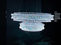 Circular moderna Ring Chandelier Indoor Gold Iron de 100cm/de cobre/Crystal Chandelier