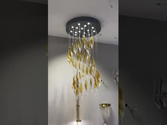 Lâmpada de parche LED Lâmpada de pendente de cristal longa moderna para design luxuoso na sala de estar Sala de jantar