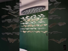 Estilo nórdico Custom Hotel Lobby Villa Banquete Hall LED Cristal Lustre Pendente Luz Inox St