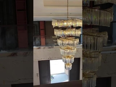 AC 85-265V Voltagem Iluminação de interior moderna grande candelabro do saguão para metal simples chinês cobre quente