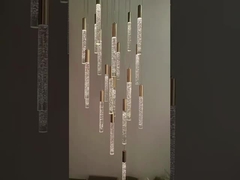 Customizado Oval Crystal Chain Glass Villa Hotel Lobby Chandelier Grande projeto de hotel Crystal