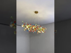 Custom Big Large Hotel Lobby Sala de banquetes Murano Vidro Pendente Luz Moderno luxuosos Lustres Para W