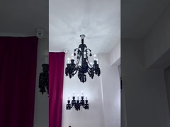 Projeto de iluminação de villa sob medida Design de vidro de ouro moderno Art teto candelabro de vidro Tulip único Flo