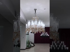 Estilo nórdico Custom Hotel Lobby Villa Banquete Hall LED Cristal Lustre Pendente Luz Inox St