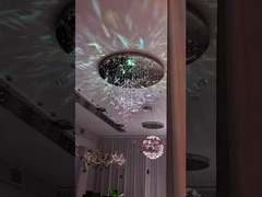 Iluminação de pingente de vidro soprado redondo moderno feito à mão Flexível interruptor pendurado para decoração de teto de hotel villa