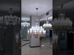 Projeto personalizado Luxury Hall Banquete Custom Large Led Art Glass Leaf Shape Chandelier