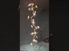 Pendente de vidro de folha de lótus Lâmpadas acrílicas para restaurantes criativos Arte decorativa Decoração de ar