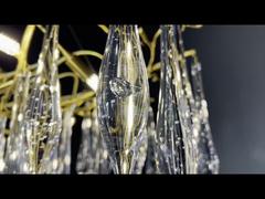 Projeto de Luz Pendente LED de Cerâmica com Galho de Árvore e Pétalas de Magnólia Brancas Modernas