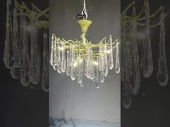 Uma Análise Mais Detalhada: Lâmpada de Cristal de Galho de Árvore de Cobre de Luxo Pós-moderno Arte Jantar Linha Lâmpada Suspensa