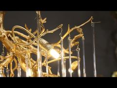 Nova Luminária de Cristal de Luxo com Galhos de Cobre para Sala de Estar e Jantar 2025