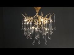 Apresentamos a você a Lâmpada Pendente de Cristal com Galho de Árvore de Cobre de Luxo Pós-moderno para Arte e Jantar