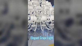 Luz pendente de uva luxuosa em cobre e alabastro