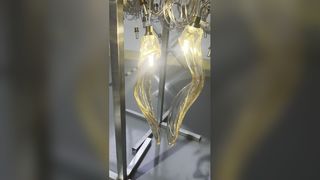 Lustre de cristal de luxo com iluminação LED moderna