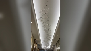Lustre de fita de cristal estilo europeu de luxo