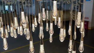 Lustre de cristal luxuoso K9, iluminação doméstica elegante