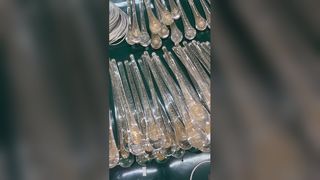 Luz pendente de fita de cristal de escada lustre europeu personalizado LED escovado pendurado