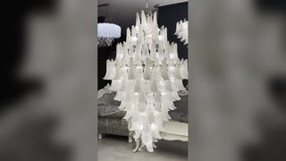 Lustre de cristal de chuva em cascata personalizado, hastes douradas, galeria de hotel, clube, luxo, linear